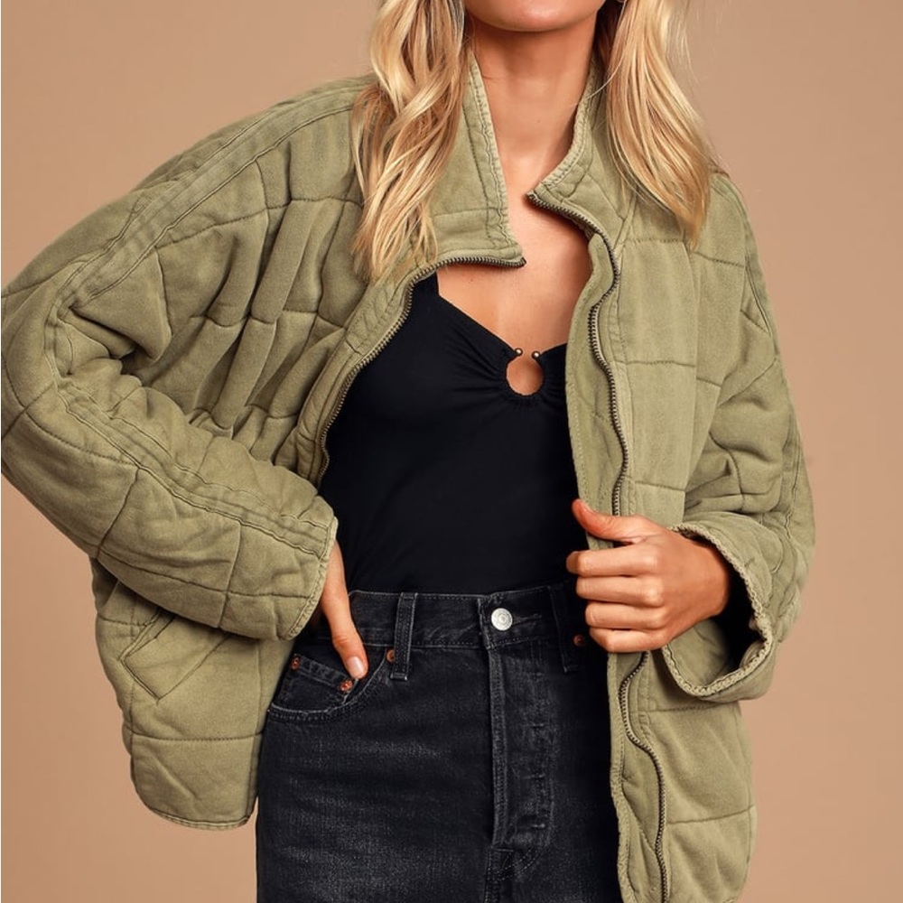 Free People Quilted Dolman Jacket